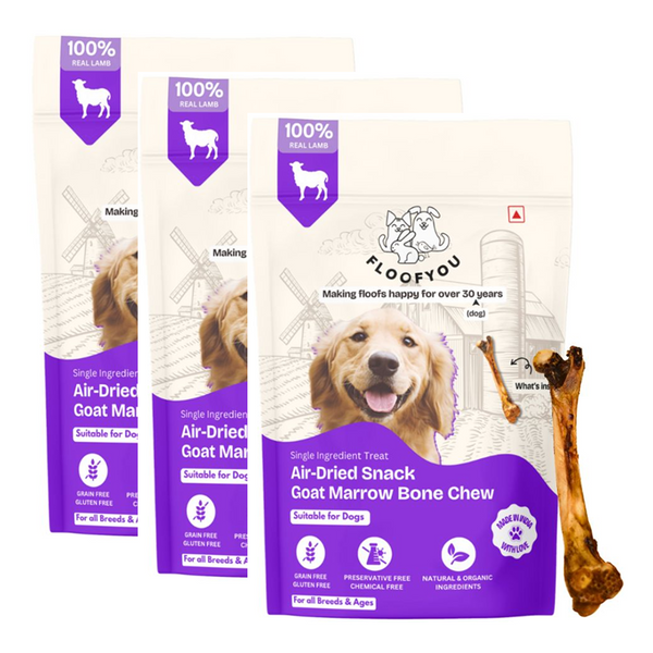 FloofYou Air Dried Goat Marrow Bone Chew Dog Treats