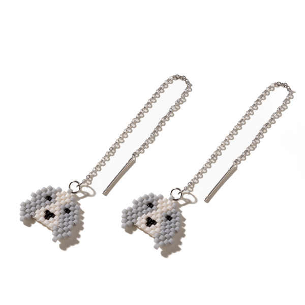 Jenni & Janki Handcrafted Miyuki Dog Earrings