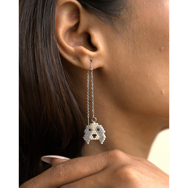 Jenni & Janki Handcrafted Miyuki Dog Earrings