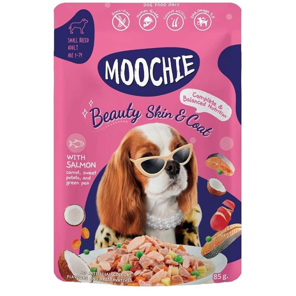 Moochie Beauty Skin and Coat Casserole with Salmon Gravy Adult Dog Wet Food Dogs-Wet Food Moochie