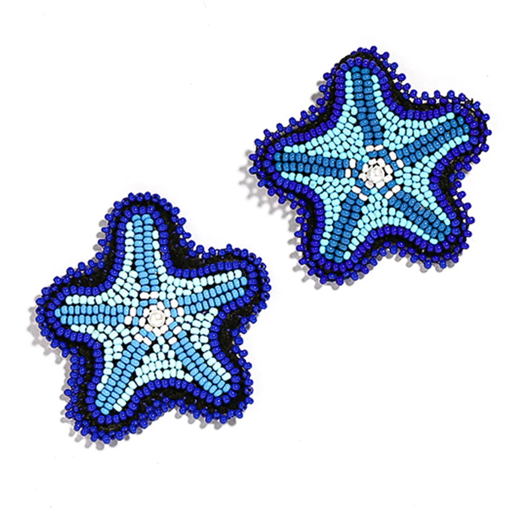 Jenni & Janki Handcrafted Miyuki Star Machhli Earrings Pet Parent-Jewellery & Accessories Jenni and Janki Dropship 10.6g
