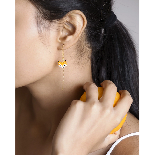 Jenni & Janki Handcrafted Miyuki Fox Earrings