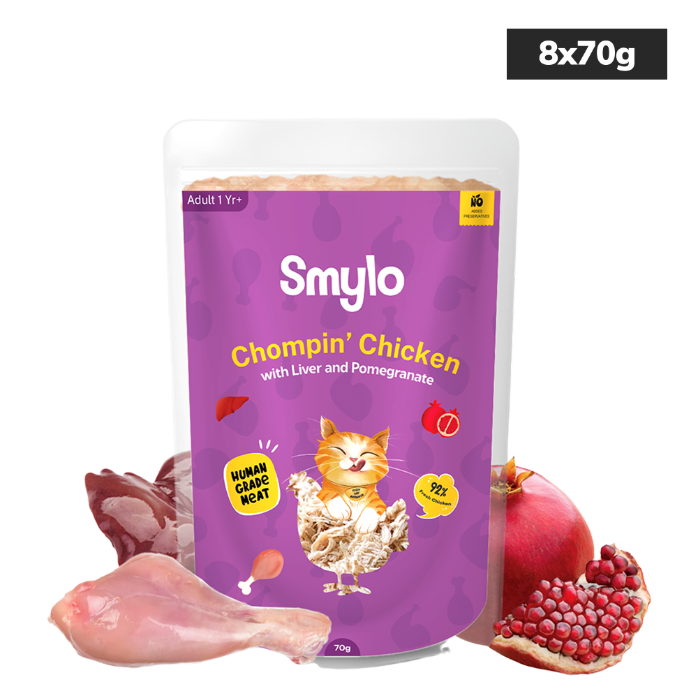 Smylo Chicken, Liver & Pomergranate and Chicken, Tuna and Rosemary Adult Cat Wet Food Combo Cats-Wet Food Smylo 8x70g
