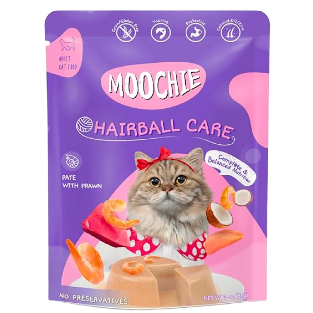 Moochie Hairball Care Pate with Prawn Adult Cat Wet Food Cats-Wet Food Moochie