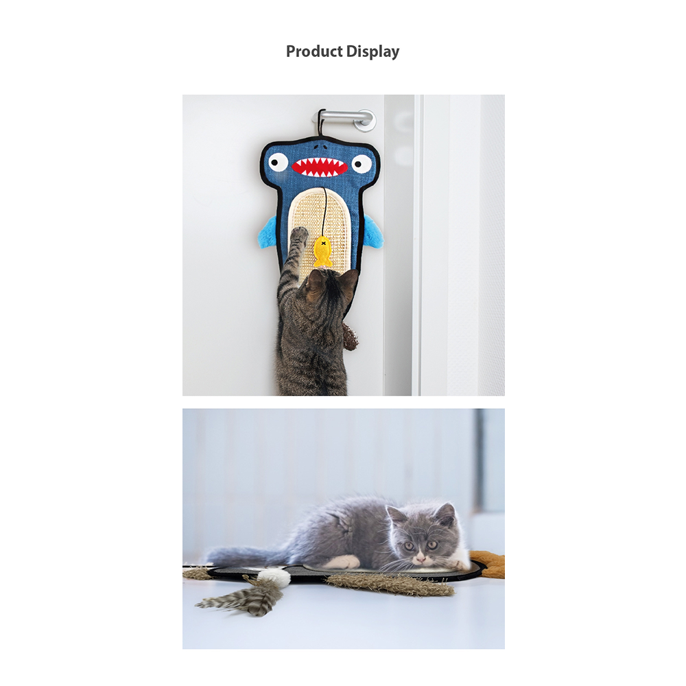 GiGwi Cat Scratcher with Catnip Alligator Toy for Cats (Blue) Cats-Toys GiGwi