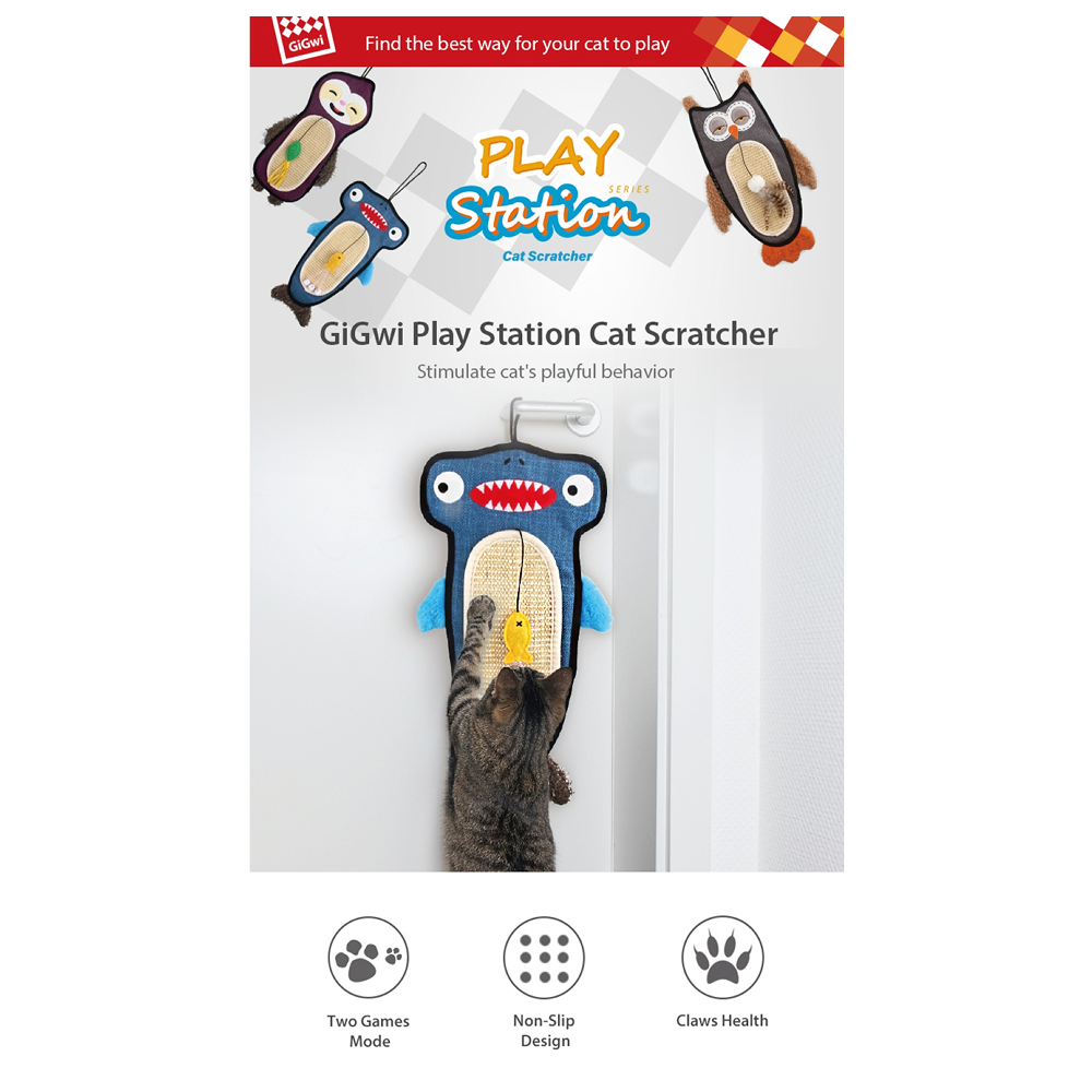 GiGwi Cat Scratcher with Catnip Owl Toy for Cats (Brown) Cats-Toys GiGwi