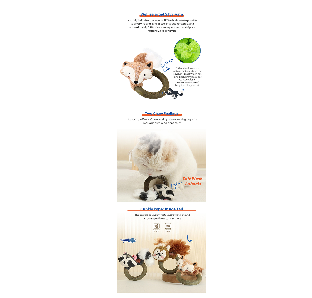 GiGwi Catch and Scratch Eco Line Fox Toy for Cats Cats-Toys GiGwi