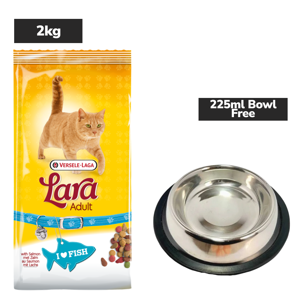 Versele Laga Lara Salmon Adult Cat Dry Food Cats- Dry food Versele Laga 2kg+225mL Bowl Free