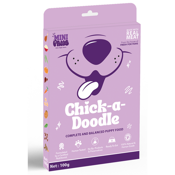 Fresh for Paws Mini Paws Chick A Doodle Puppy Dog Wet Food (Buy1 Get1 Free)