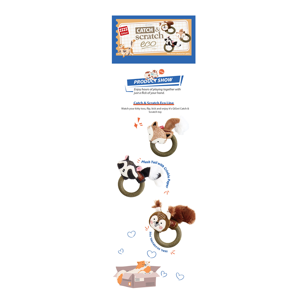 GiGwi Catch and Scratch Eco Line Fox Toy for Cats Cats-Toys GiGwi