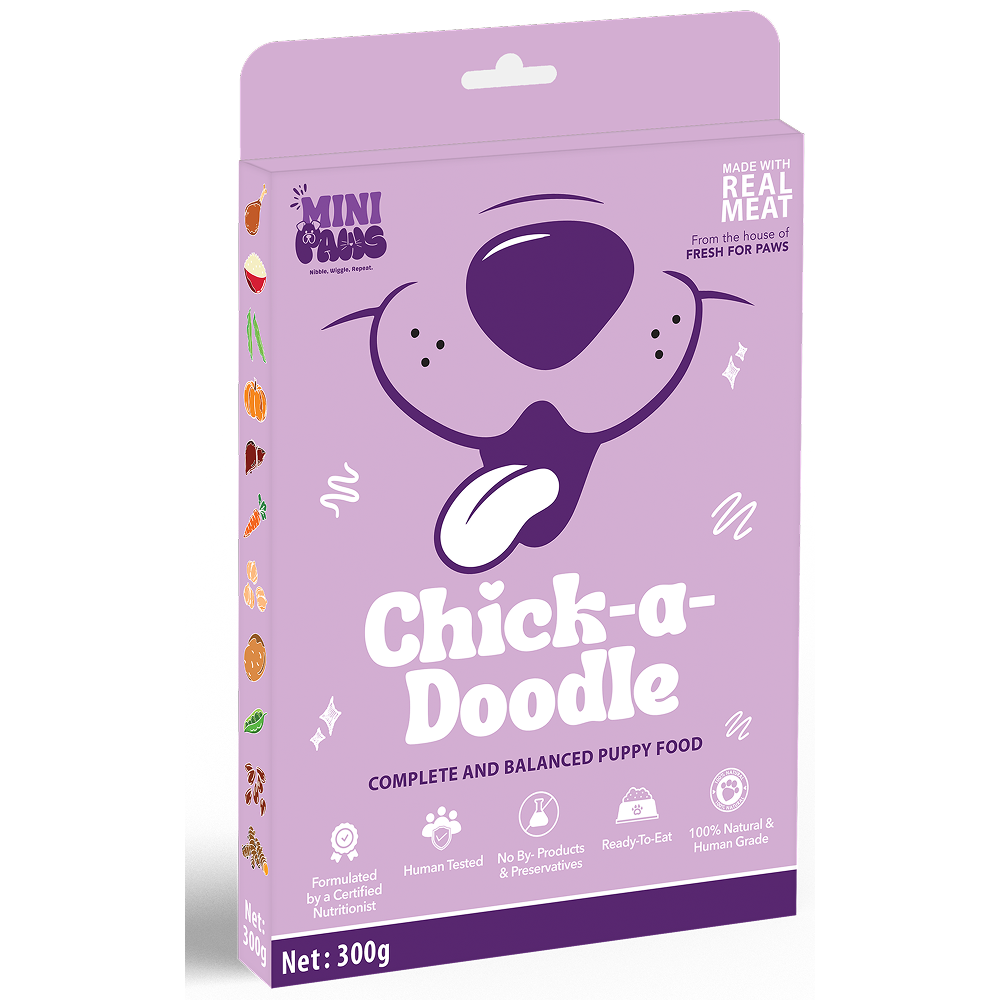 Fresh for Paws Mini Paws Chick A Doodle Puppy Dog Wet Food (Buy1 Get1 Free) Dogs-Wet Food Fresh For Paws
