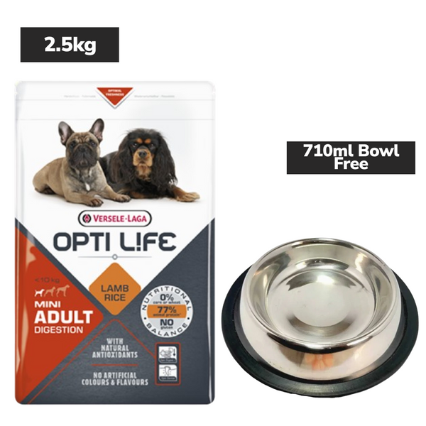 Versele Laga Opti Life Lamb & Rice Mini Digestion Adult Dog Dry Food