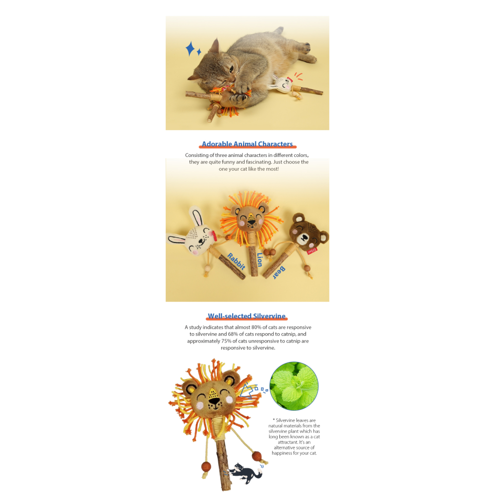GiGwi Catch and Scratch Eco Line Lion Toy for Cats Cats-Toys GiGwi