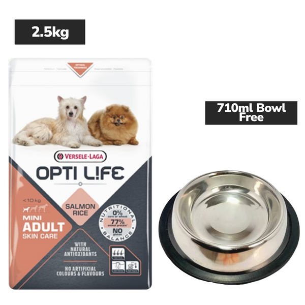 Versele Laga Opti Life Salmon & Rice Mini Skin Care Adult Dog Dry Food