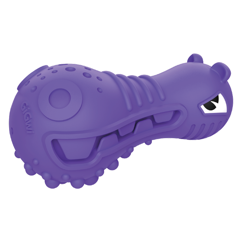GiGwi Dumbbell Hippo Heads Toy for Dogs (Purple) Dogs-Toys GiGwi M