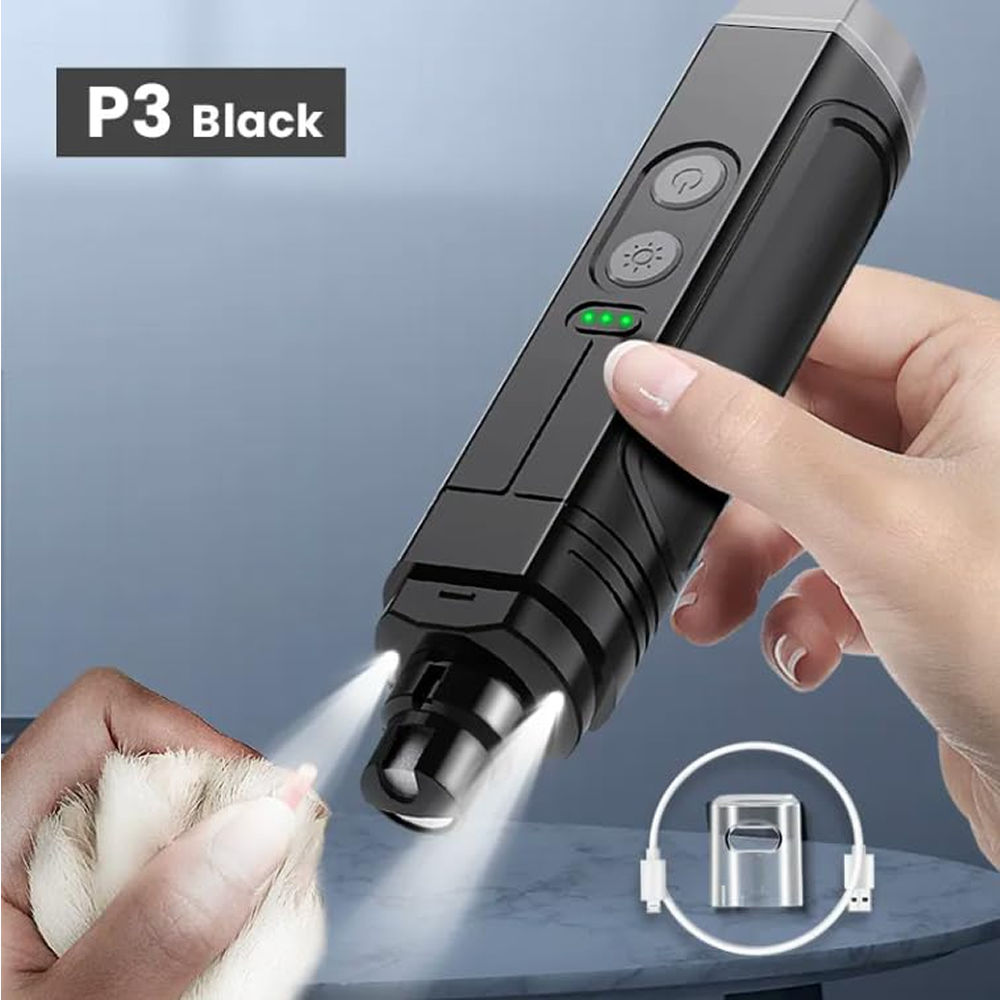 PetVogue 3 Speed Rechargeable Nail Grinder for Dogs and Cats (Black) Both-Grooming Supplies Pet Vogue