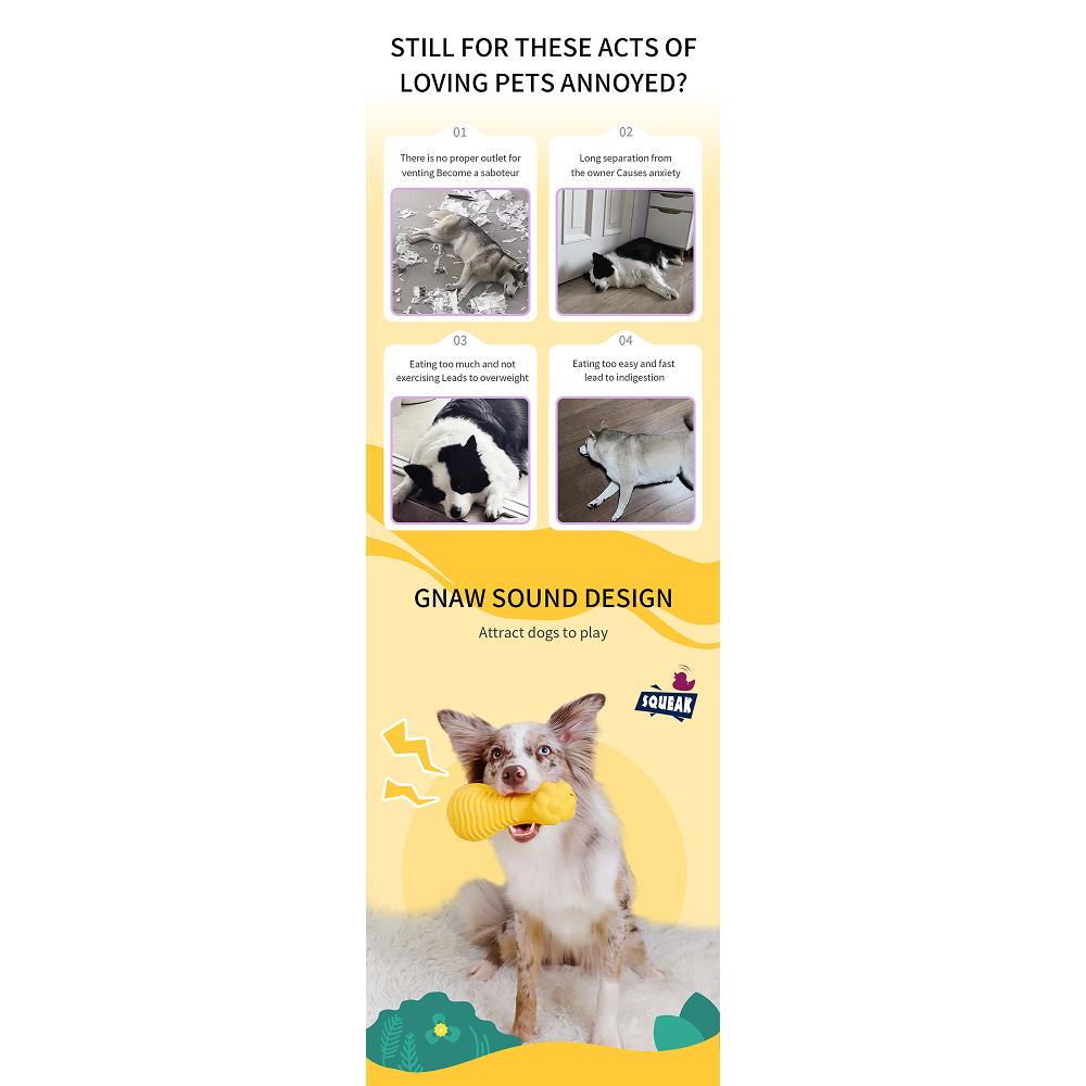 GiGwi Dumbbell Lion Heads Toy for Dogs (Yellow) Dogs-Toys GiGwi
