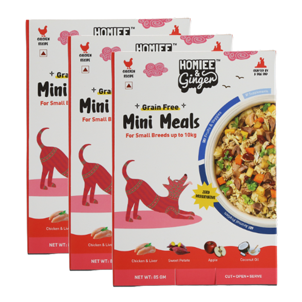 Homiee & Ginger Grain Free Mini Meals Chicken & Sweet Potato Fresh Food for Dogs Dogs-Wet Food Homiee & Ginger 3x85g