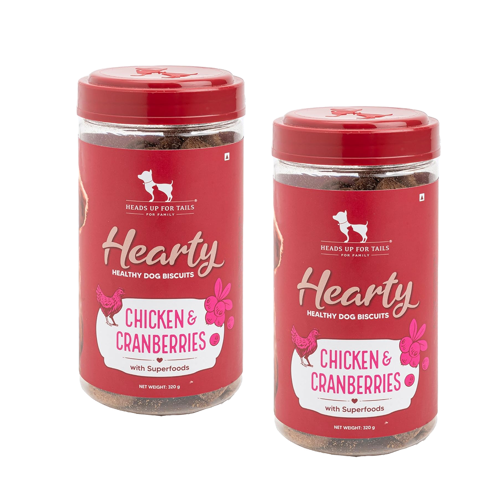 HUFT Hearty Chicken & Cranberries Healthy Biscuit Dog Treats Dog Treats + Others Heads Up for Tails 2x320g