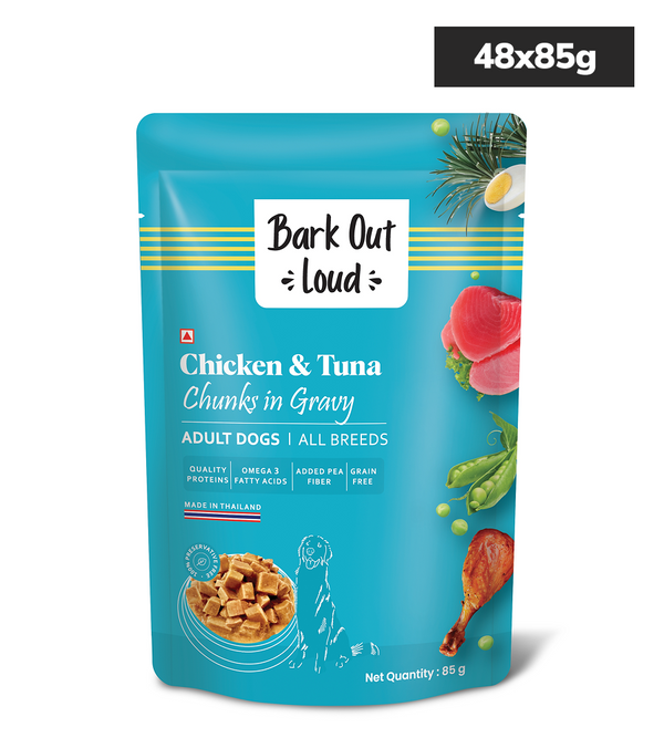 Bark Out Loud Chicken & Tuna Chunks Gravy Adult Dog Wet Food