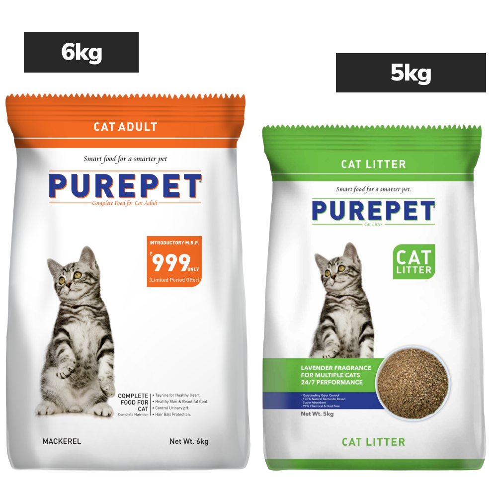 Purepet Mackerel Adult Cat Dry Food Cats- Dry food Purepet 6kg+5kg Litter