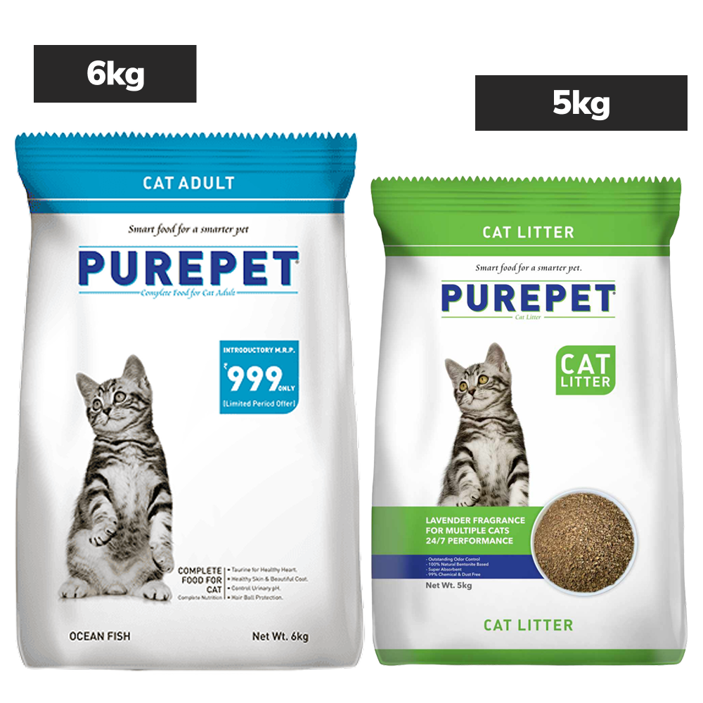 Purepet Ocean Fish Adult Cat Dry Food Cats- Dry food Purepet 6kg+5kg Litter