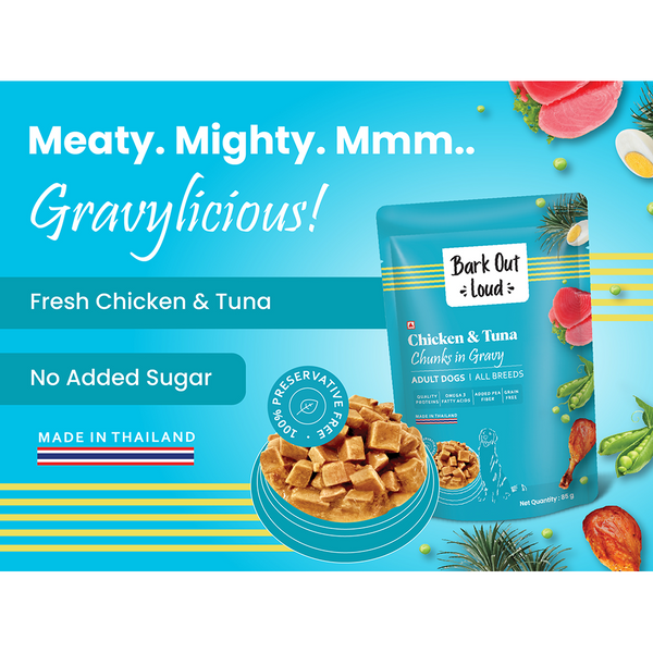 Bark Out Loud Chicken & Tuna Chunks Gravy Adult Dog Wet Food