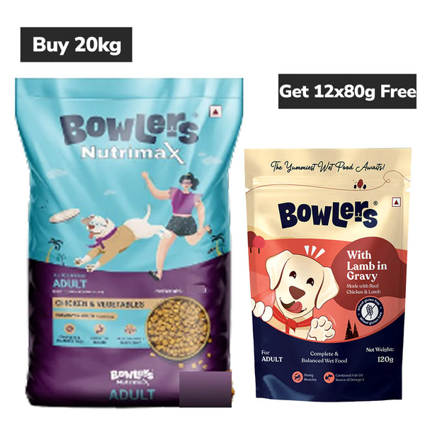 Bowlers Nutrimax Chicken and Vegetables Adult Dog Dry Food