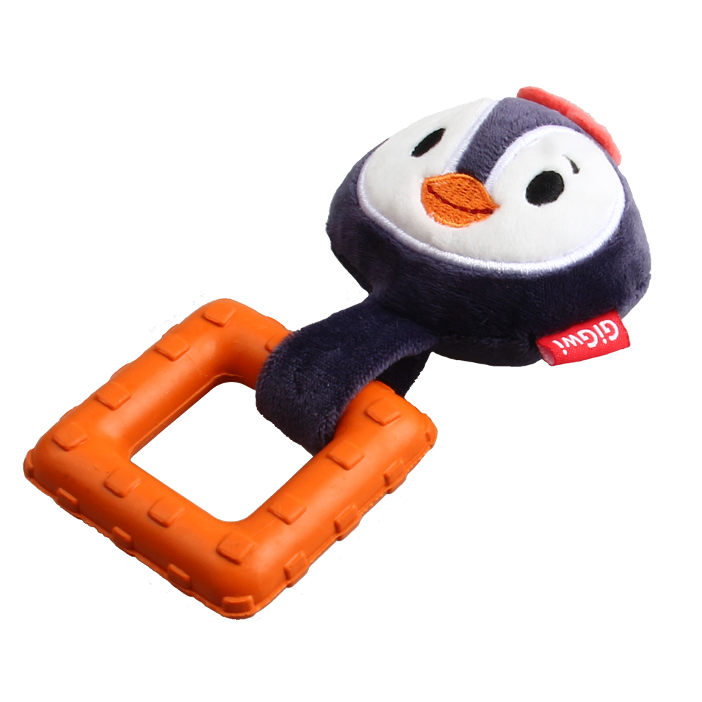 GiGwi Suppa Puppa Penguin Squeaker inside Plush TPR Toy for Dogs Dogs-Toys GiGwi