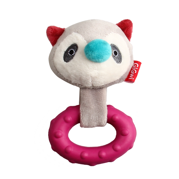 GiGwi Suppa Puppa Ring Raccoon Toy for Dogs (Pink)
