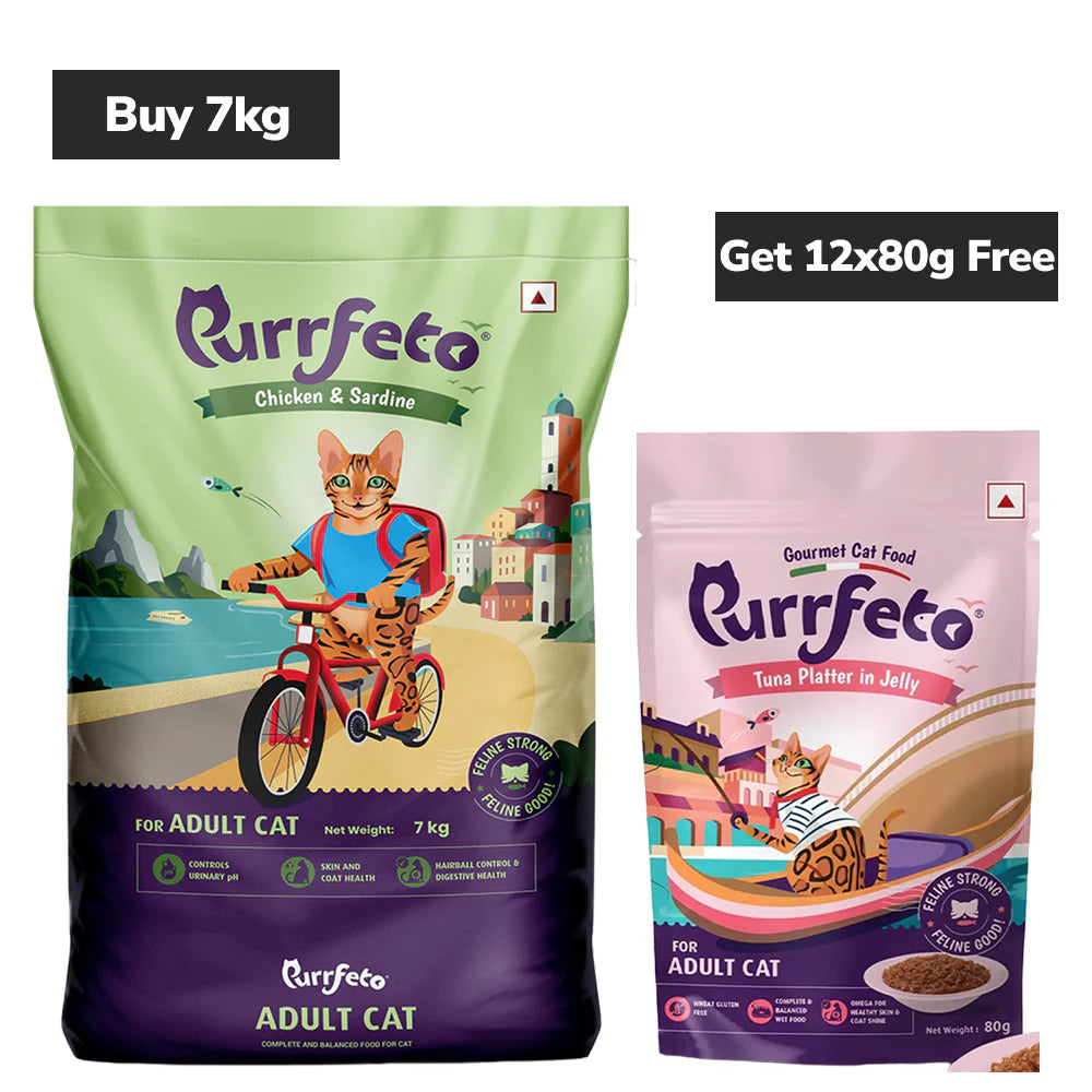 Purrfeto Chicken and Sardine Adult Cat Dry Food