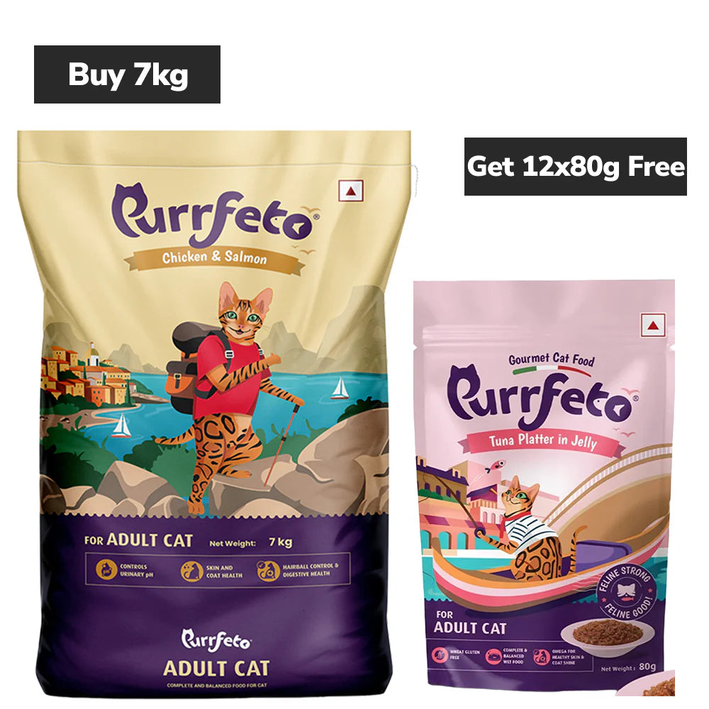 Purrfeto Chicken and Salmon Adult Cat Dry Food