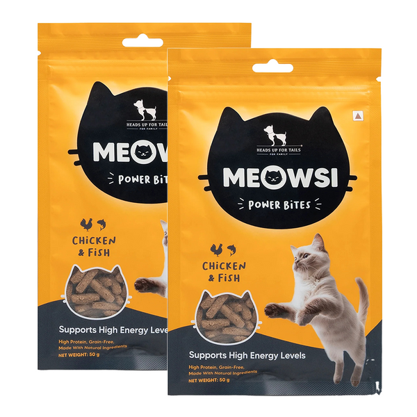 HUFT Meowsi Grain Free Chicken & Fish Power Bites Cat Treats
