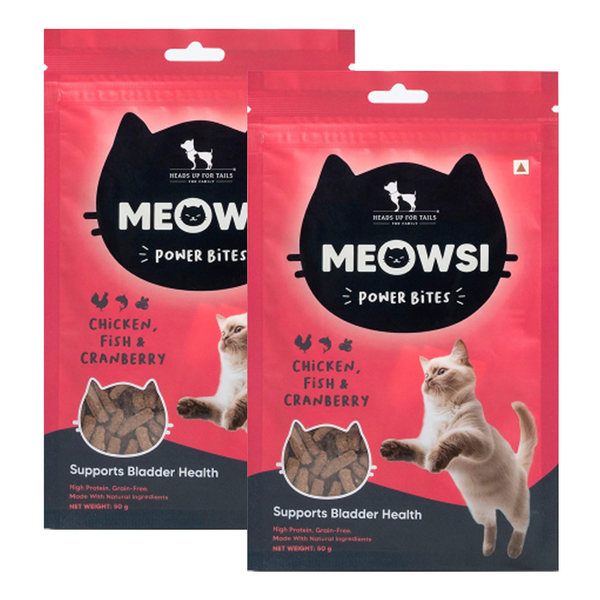 HUFT Meowsi Grain Free Chicken, Fish & Cranberry Power Bites Cat Treats