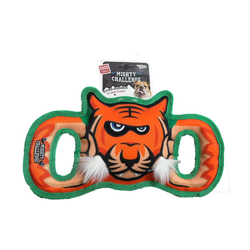 GiGwi Mighty Challenge Tiger Toy for Dogs (Orange/Blue) Dogs-Toys GiGwi