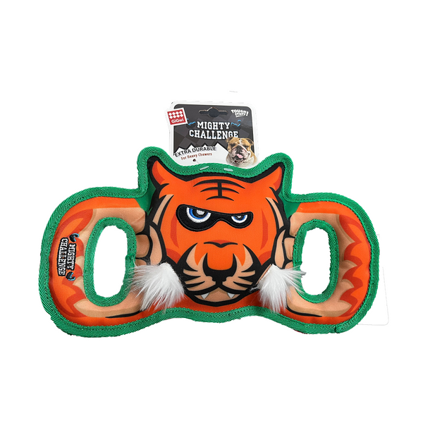 GiGwi Mighty Challenge Tiger Toy for Dogs (Orange/Blue)