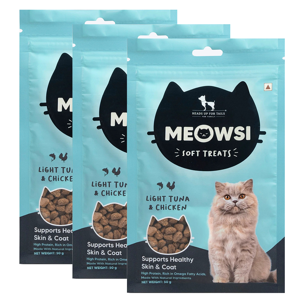 HUFT Meowsi Light Tuna & Chicken Soft Cat Treats Cats-Treats & Others Heads Up for Tails 3x50g
