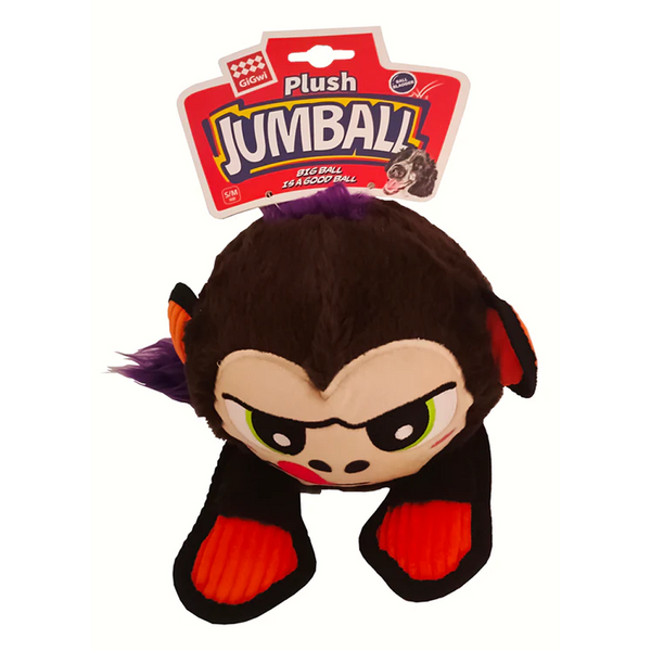 GiGwi Plush JUMBALL Monkey Toy for Dogs (Brown)