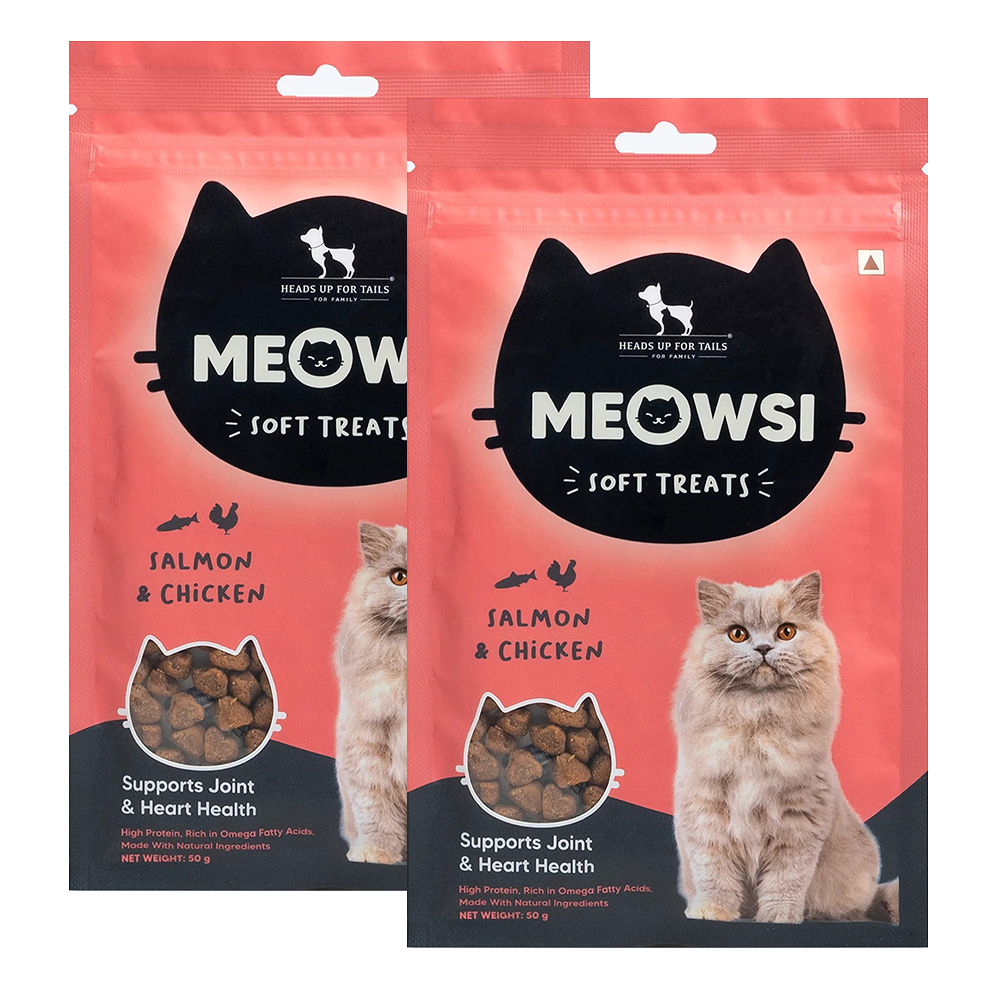 HUFT Meowsi Salmon & Chicken Soft Cat Treats Cats-Treats & Others Heads Up for Tails 2x50g