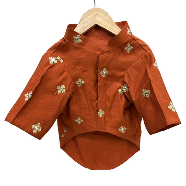 The Papaw Cartel Butta Festive Embroidered Kurta for Dogs & Cats (Orange)
