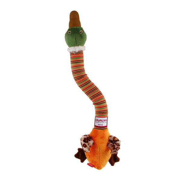 GiGwi Crunchy Neck Duck Toy for Dogs (Orange)