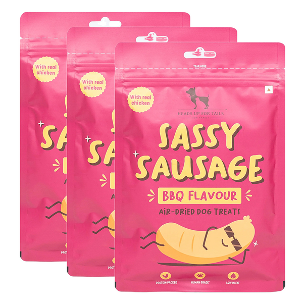 HUFT Sassy Sausage BBQ with Real Chicken Air Dried Treats for Dogs