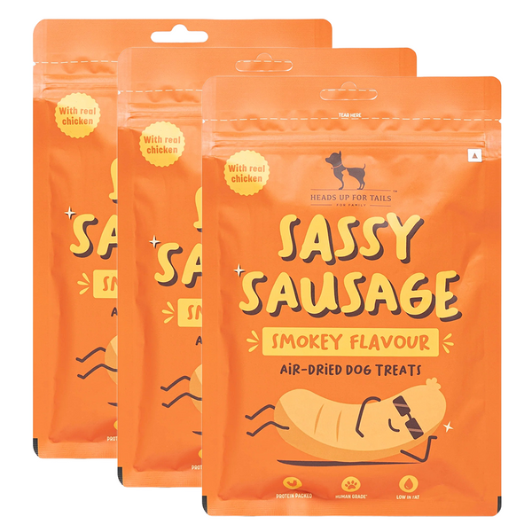 HUFT Sassy Sausage Smokey with Real Chicken Air Dried Treats for Dogs