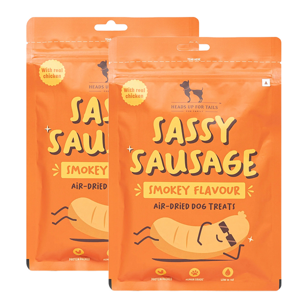 HUFT Sassy Sausage Smokey with Real Chicken Air Dried Treats for Dogs
