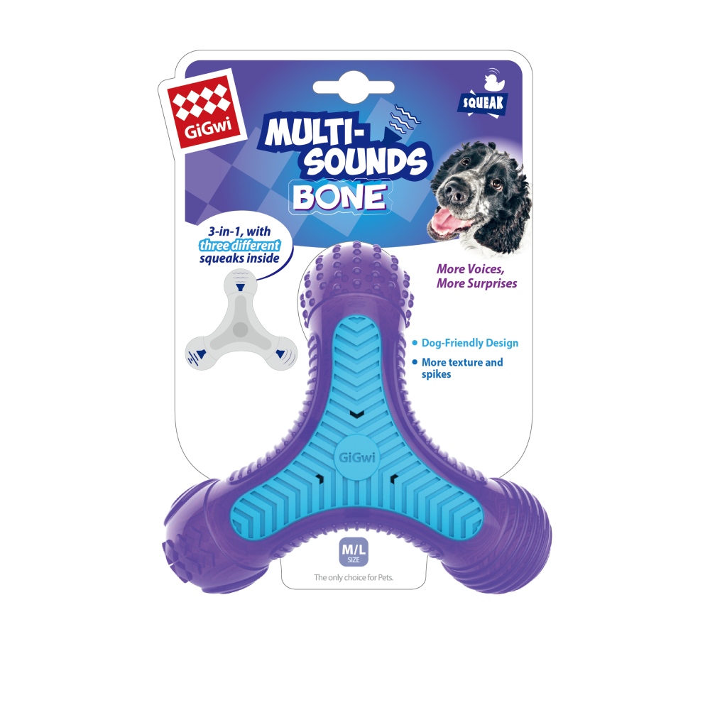 GiGwi Multi-Sounds Bone Toy for Dogs Dogs-Toys GiGwi