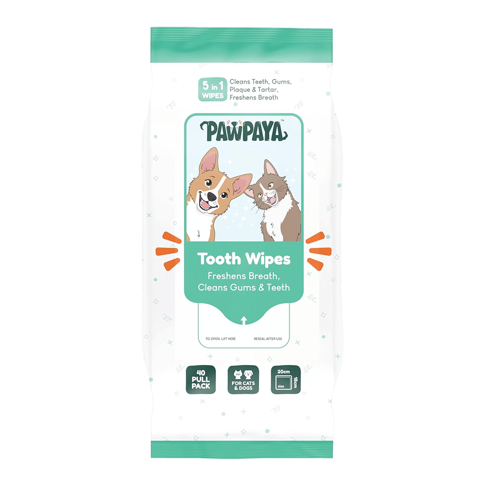 Pawpaya Tooth Wipes for Dogs and Cats Rewards Both-Grooming Supplies Pawpaya 40pcs