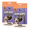 HUFT Yum Nums Grain Free Chicken, Blueberries & Ashwagandha Soft & Chewy Sticks Senior Dog Treats Dog Treats + Others Heads Up for Tails 2x70g