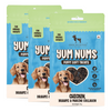 HUFT Yum Nums Chicken Brahmi and Marine Collagen Grain Free Soft Treats for Puppys Dog Treats + Others Heads Up for Tails 3x70g