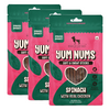 HUFT Yum Nums Soft and Chewy Spinach with Real Chicken Grain Free Stick Treats for Dogs Dog Treats + Others Heads Up for Tails 3x70g