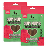 HUFT Yum Nums Soft and Chewy Strawberry with Real Chicken Grain Free Sticks Treats for Dogs Dog Treats + Others Heads Up for Tails 2x70g